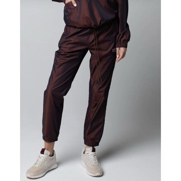 Talentless Men’s Reflective Track Pants Nylon Brown MERLOT Small - Picture 5 of 7
